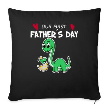 Fête des Pères - Premier cadeau de la fête des Pères - Housse de coussin décorative 45 x 45 cm - noir - Devant