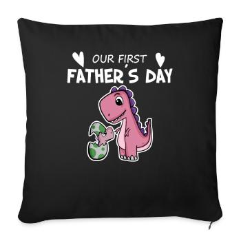 Cadeau de fête des pères - Père Fille - Housse de coussin décorative 45 x 45 cm - noir - Devant