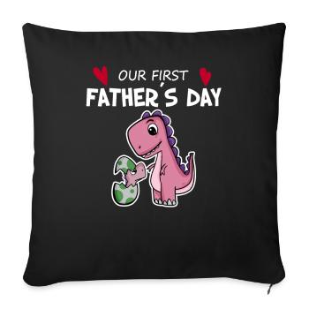 Fête des Pères - Premier cadeau de la fête des Pères - Housse de coussin décorative 45 x 45 cm - noir - Devant