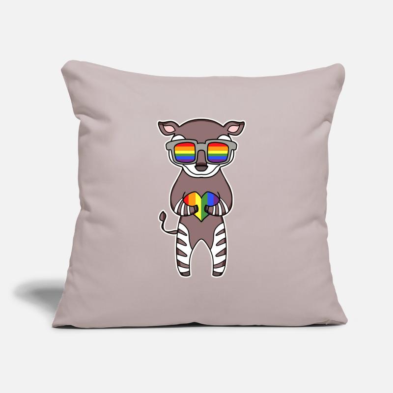 Regenbogen - Okapi mit Brille Sofakissenbezug 45 x 45 cm