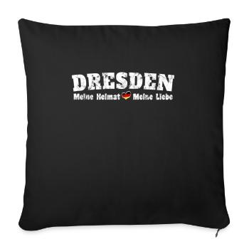 Dresden Meine Heimat meine Liebe Herz - Sofakissenbezug 45 x 45 cm - Schwarz - Vorne