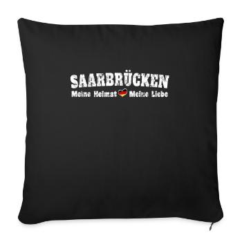 Sarrebruck Ma maison Mon cher Cœur - Housse de coussin décorative 45 x 45 cm - noir - Devant