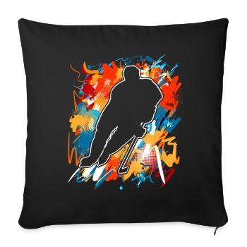 Eishockey  - Sofa pillowcase 17,3'' x 17,3'' (45 x 45 cm) - black - Front