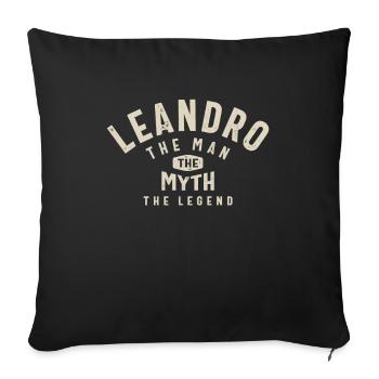 Leandro Personalized Name - Sofa pillowcase 17,3'' x 17,3'' (45 x 45 cm) - black - Front