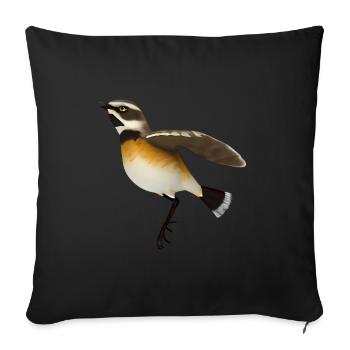 Whinchat - Sofa pillowcase 17,3'' x 17,3'' (45 x 45 cm) - black - Front
