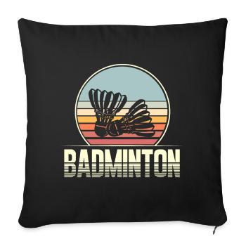 Badminton - Sofa pillowcase 17,3'' x 17,3'' (45 x 45 cm) - black - Front