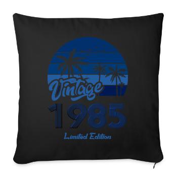 Vintage Year 1985 Limited Edition Blue - Sofa pillowcase 17,3'' x 17,3'' (45 x 45 cm) - black - Front