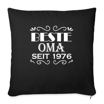 Beste Oma seit 1976 - Oma Geschenk - Sofakissenbezug 45 x 45 cm - Schwarz - Vorne
