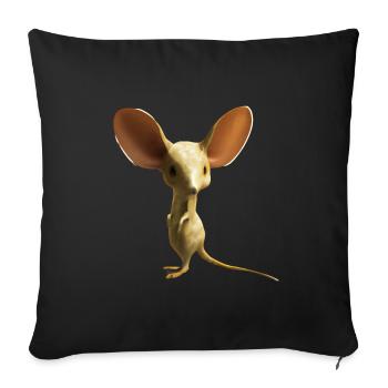 Cute long-eared jerboa design - Sofa pillowcase 17,3'' x 17,3'' (45 x 45 cm) - black - Front