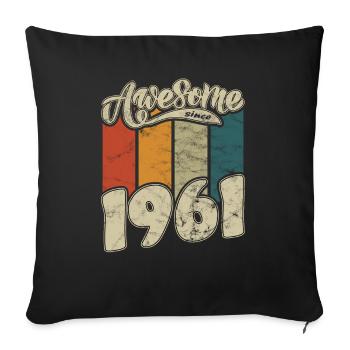 1961 Anniversaire génial depuis Retro - Housse de coussin décorative 45 x 45 cm - noir - Devant