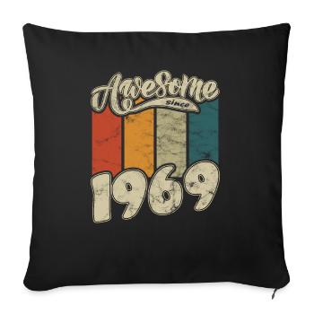 1969 Anniversaire génial depuis Retro - Housse de coussin décorative 45 x 45 cm - noir - Devant