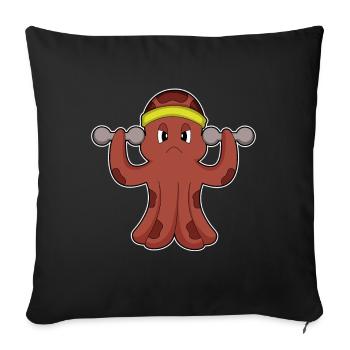 Octopus Fitness Dumbbells Sports - Housse de coussin décorative 45 x 45 cm - noir - Devant