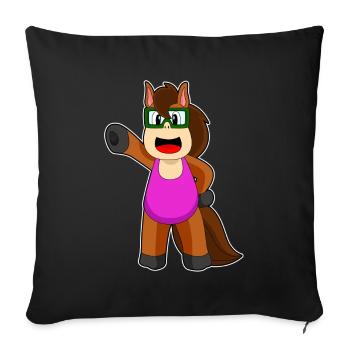 Pferd Schwimmen Badeanzug Sommer - Sofakissenbezug 45 x 45 cm - Schwarz - Vorne