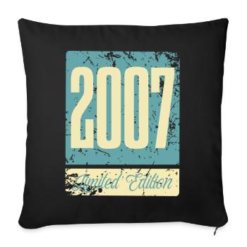 2007 Anniversaire de naissance Année de naissance - Housse de coussin décorative 45 x 45 cm - noir - Devant