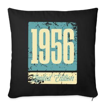 1956 Anniversaire de naissance Année de naissance - Housse de coussin décorative 45 x 45 cm - noir - Devant