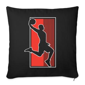 Joueurs de basket-ball - Housse de coussin décorative 45 x 45 cm - noir - Devant