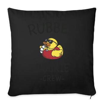 Gummiente Yellow Duckie Crew Bath Ducks Duckling - Sofakissenbezug 45 x 45 cm - Schwarz - Vorne