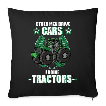 Tracteur, tracteur, agriculteur, agriculteur, agriculture. - Housse de coussin décorative 45 x 45 cm - noir - Devant