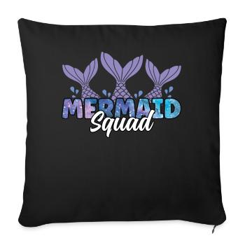 Mermaid Squad Famille Mignonne Matching Sirène - Housse de coussin décorative 45 x 45 cm - noir - Devant