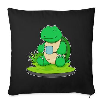 Schildkröte Becher  - Sofakissenbezug 45 x 45 cm - Schwarz - Vorne