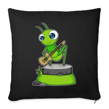 Caterpillar Musicien Guitare Musique - Housse de coussin décorative 45 x 45 cm - noir - Devant