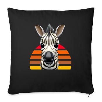 Cute zebra design - Sofa pillowcase 17,3'' x 17,3'' (45 x 45 cm) - black - Front
