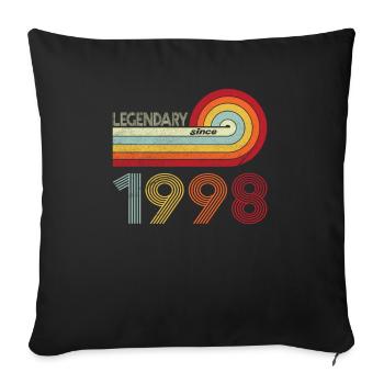 1998 Birthday Legendary since Vintage Rainbow - Sofa pillowcase 17,3'' x 17,3'' (45 x 45 cm) - black - Front
