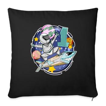 1 year old - Enrollment - Winner - Sofa pillowcase 17,3'' x 17,3'' (45 x 45 cm) - black - Front