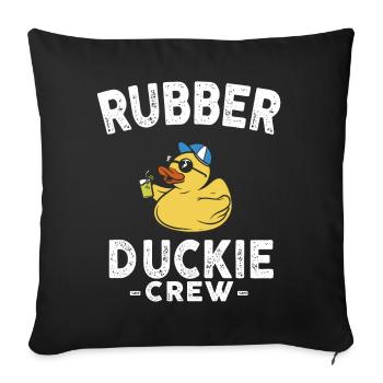 Canard en caoutchouc Canard jaune Équipage Baignade Canards Canards Canards - Housse de coussin décorative 45 x 45 cm - noir - Devant