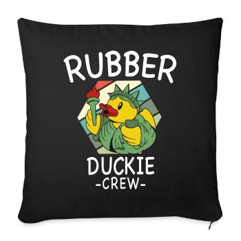 Rubber Duck Yellow Duck Crew Bathing Ducks Ducks - Sofa pillowcase 17,3'' x 17,3'' (45 x 45 cm) - black - Front
