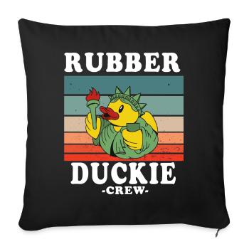 Canard en caoutchouc Canard jaune Équipage Baignade Canards Canards Canards - Housse de coussin décorative 45 x 45 cm - noir - Devant