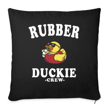 Canard en caoutchouc Canard jaune Équipage Baignade Canards Canards Canards - Housse de coussin décorative 45 x 45 cm - noir - Devant