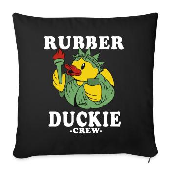 Canard en caoutchouc Canard jaune Équipage Baignade Canards Canards Canards - Housse de coussin décorative 45 x 45 cm - noir - Devant