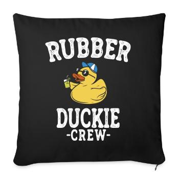 Canard en caoutchouc Canard jaune Équipage Baignade Canards Canards Canards - Housse de coussin décorative 45 x 45 cm - noir - Devant
