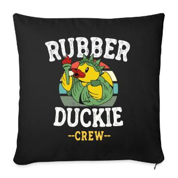Canard en caoutchouc Canard jaune Équipage Baignade Canards Canards Canards - Housse de coussin décorative 45 x 45 cm - noir - Devant