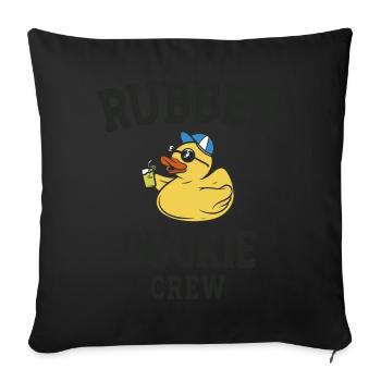 Gummiente Yellow Duckie Crew Bath Ducks Duckling - Sofakissenbezug 45 x 45 cm - Schwarz - Vorne