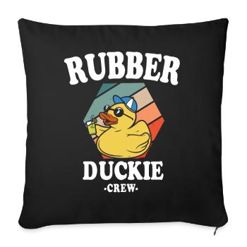 Canard en caoutchouc Canard jaune Équipage Baignade Canards Canards Canards - Housse de coussin décorative 45 x 45 cm - noir - Devant
