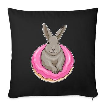 Rabbit Donut - Sofa pillowcase 17,3'' x 17,3'' (45 x 45 cm) - black - Front