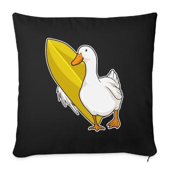 Surf de canards Surf Surf Été - Housse de coussin décorative 45 x 45 cm - noir - Devant