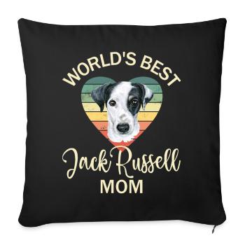Chien Jack Russell Terrier - Housse de coussin décorative 45 x 45 cm - noir - Devant