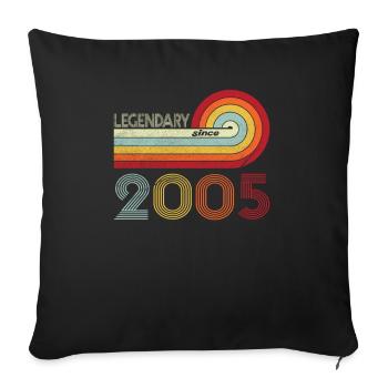 2005 Birthday Legendary since Vintage Rainbow - Sofa pillowcase 17,3'' x 17,3'' (45 x 45 cm) - black - Front