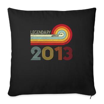 2013 Birthday Legendary since Vintage Rainbow - Sofa pillowcase 17,3'' x 17,3'' (45 x 45 cm) - black - Front