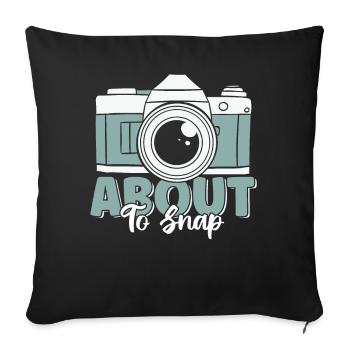 Sur le point de prendre des photos drôles d’amoureux de l’appareil photo vintage - Housse de coussin décorative 45 x 45 cm - noir - Devant