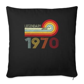 1970 Birthday Legendary since Vintage Rainbow - Sofa pillowcase 17,3'' x 17,3'' (45 x 45 cm) - black - Front