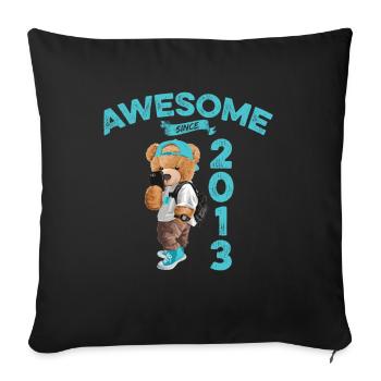 2013 Geburtstag Teddy Bär Awesome since - Sofakissenbezug 45 x 45 cm - Schwarz - Vorne