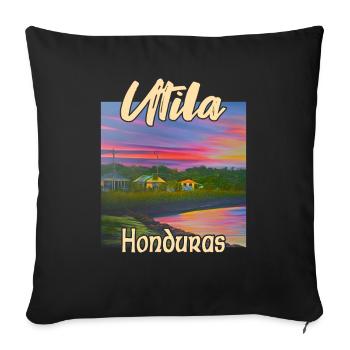 Utila, Honduras Sunset - Sofa pillowcase 17,3'' x 17,3'' (45 x 45 cm) - black - Front