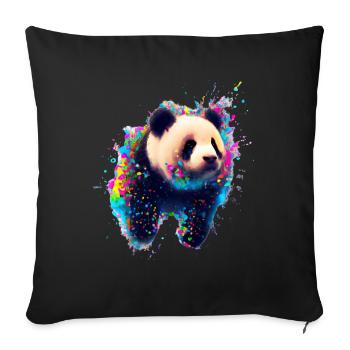 Color explosion Panda Bear - Sofa pillowcase 17,3'' x 17,3'' (45 x 45 cm) - black - Front