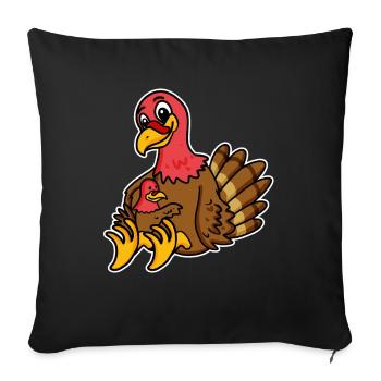 Turkey Family - Turkey with Baby - Turkey - Sofa pillowcase 17,3'' x 17,3'' (45 x 45 cm) - black - Front
