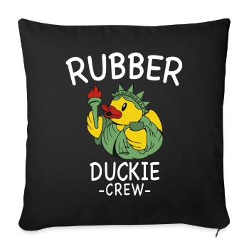 Canard en caoutchouc Canard jaune Équipage Baignade Canards Canards Canards - Housse de coussin décorative 45 x 45 cm - noir - Devant