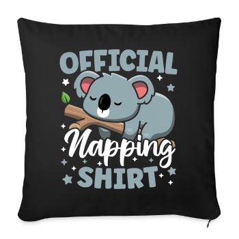 Offizielles Nickerchen Shirt Niedliches Schlafen Kawaii Koala - Sofakissenbezug 45 x 45 cm - Schwarz - Vorne